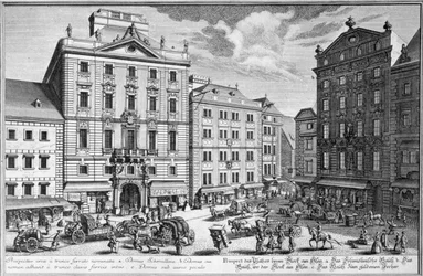 View of Stock-im-Eisen-Platz, Vienna, Engraved by Karl Remshard (1678-1735)